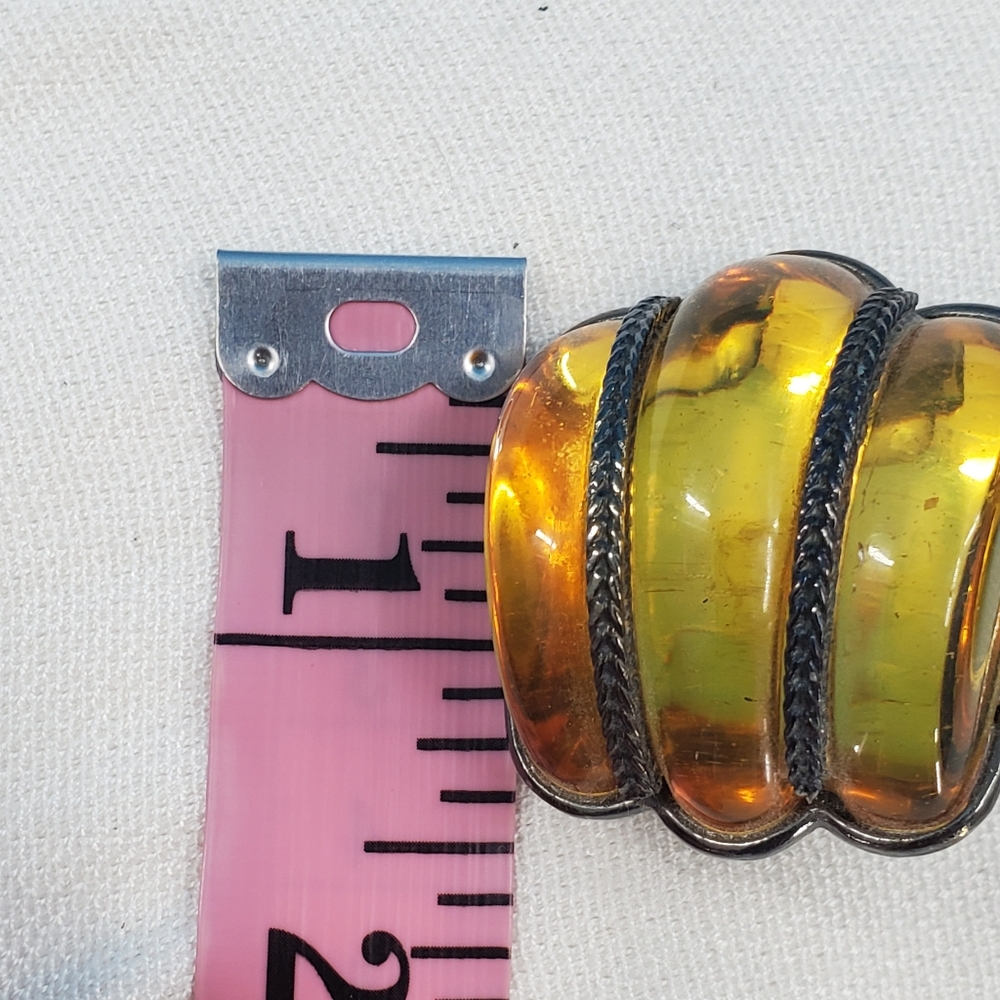Yves Saint Laurent vintage yellow glass clip-on earrings - Picture 7 of 8